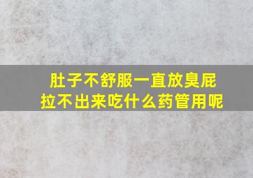 肚子不舒服一直放臭屁拉不出来吃什么药管用呢