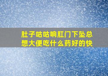 肚子咕咕响肛门下坠总想大便吃什么药好的快