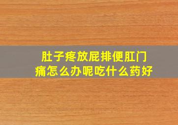 肚子疼放屁排便肛门痛怎么办呢吃什么药好