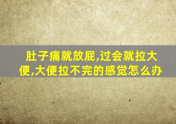 肚子痛就放屁,过会就拉大便,大便拉不完的感觉怎么办