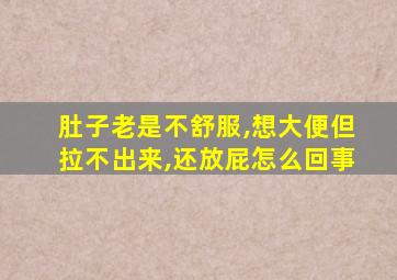 肚子老是不舒服,想大便但拉不出来,还放屁怎么回事