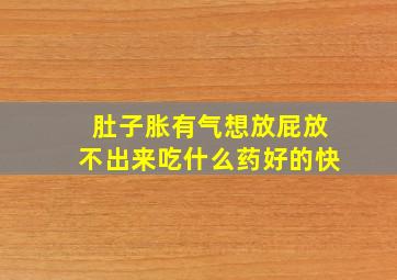 肚子胀有气想放屁放不出来吃什么药好的快