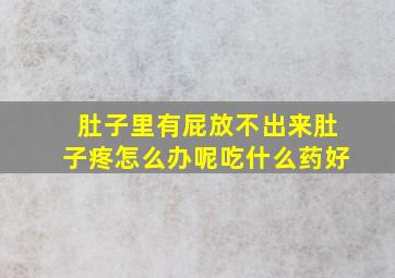 肚子里有屁放不出来肚子疼怎么办呢吃什么药好