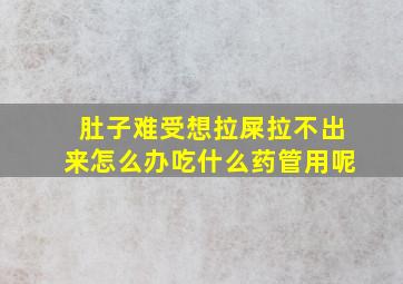 肚子难受想拉屎拉不出来怎么办吃什么药管用呢