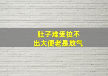 肚子难受拉不出大便老是放气