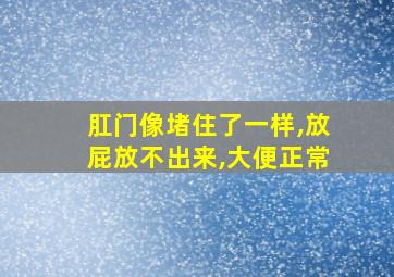 肛门像堵住了一样,放屁放不出来,大便正常