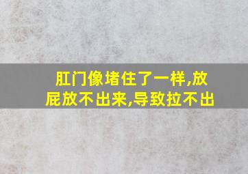 肛门像堵住了一样,放屁放不出来,导致拉不出