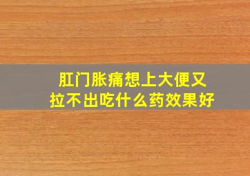 肛门胀痛想上大便又拉不出吃什么药效果好