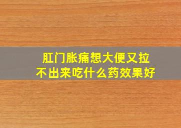 肛门胀痛想大便又拉不出来吃什么药效果好