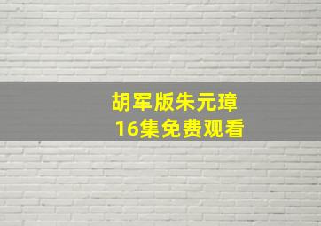 胡军版朱元璋16集免费观看