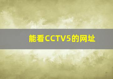 能看CCTV5的网址