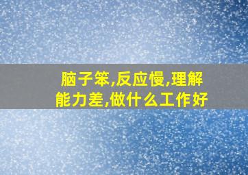 脑子笨,反应慢,理解能力差,做什么工作好