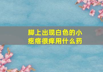 脚上出现白色的小疙瘩很痒用什么药