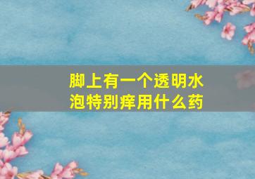 脚上有一个透明水泡特别痒用什么药