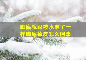 脚底就跟被水泡了一样脚底掉皮怎么回事