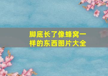 脚底长了像蜂窝一样的东西图片大全