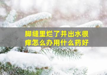 脚缝里烂了并出水很痒怎么办用什么药好