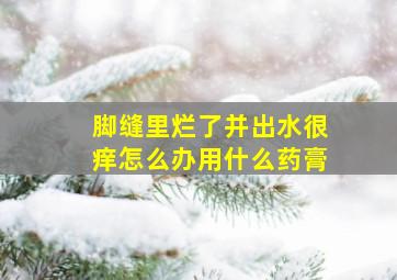 脚缝里烂了并出水很痒怎么办用什么药膏