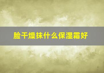 脸干燥抹什么保湿霜好