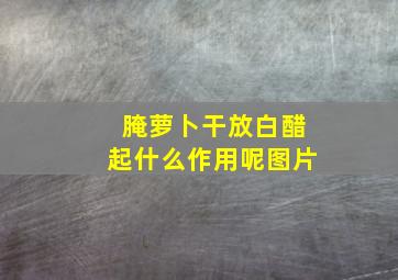 腌萝卜干放白醋起什么作用呢图片