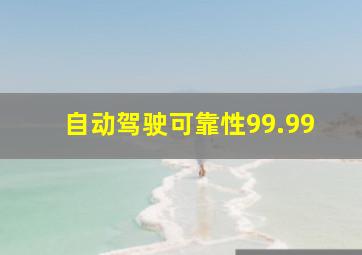 自动驾驶可靠性99.99