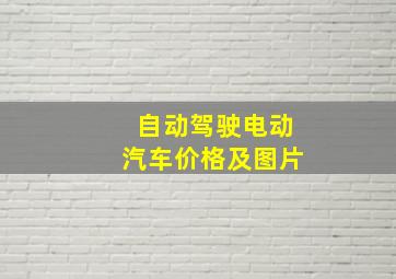 自动驾驶电动汽车价格及图片