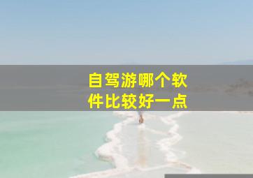 自驾游哪个软件比较好一点