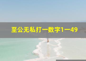 至公无私打一数字1一49