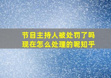 节目主持人被处罚了吗现在怎么处理的呢知乎