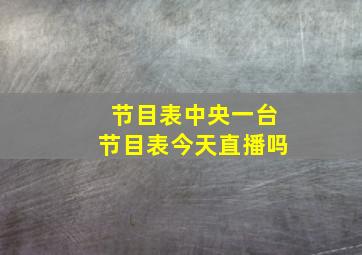 节目表中央一台节目表今天直播吗