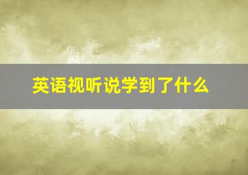 英语视听说学到了什么