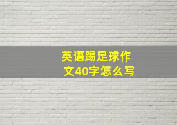 英语踢足球作文40字怎么写