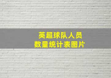 英超球队人员数量统计表图片