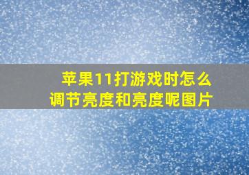 苹果11打游戏时怎么调节亮度和亮度呢图片