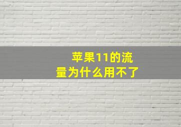 苹果11的流量为什么用不了