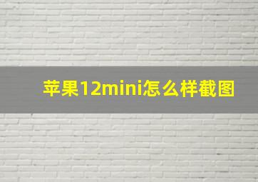 苹果12mini怎么样截图