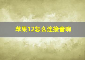 苹果12怎么连接音响