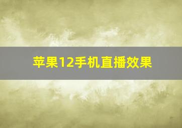 苹果12手机直播效果