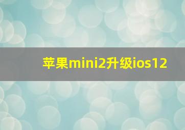 苹果mini2升级ios12