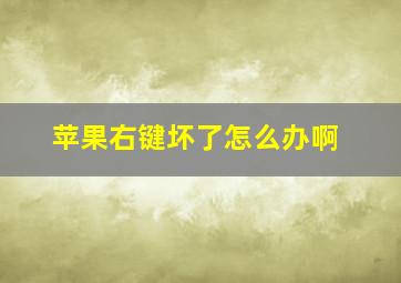 苹果右键坏了怎么办啊