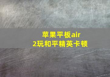 苹果平板air2玩和平精英卡顿