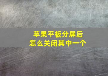 苹果平板分屏后怎么关闭其中一个