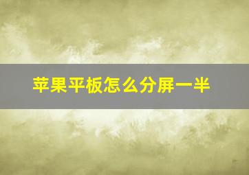 苹果平板怎么分屏一半