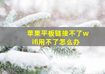 苹果平板链接不了wifi用不了怎么办