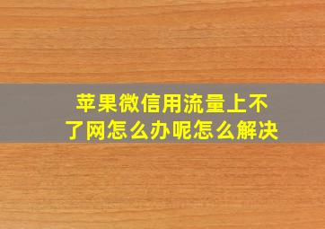 苹果微信用流量上不了网怎么办呢怎么解决