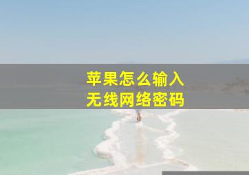 苹果怎么输入无线网络密码