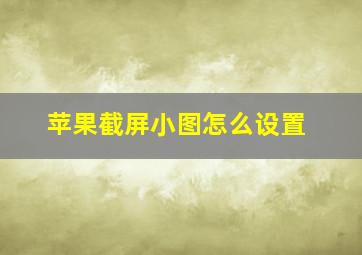 苹果截屏小图怎么设置