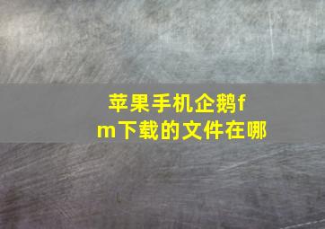 苹果手机企鹅fm下载的文件在哪