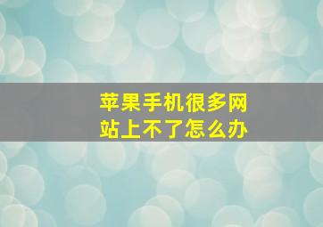 苹果手机很多网站上不了怎么办