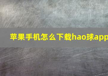 苹果手机怎么下载hao球app